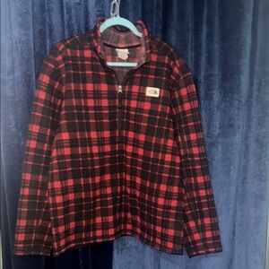 The North Face Red and Black Plaid Pullover